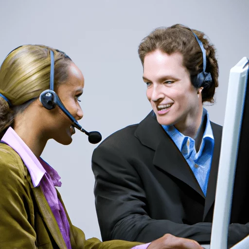 נציג תמיכת לקוחות המסייע ללקוח