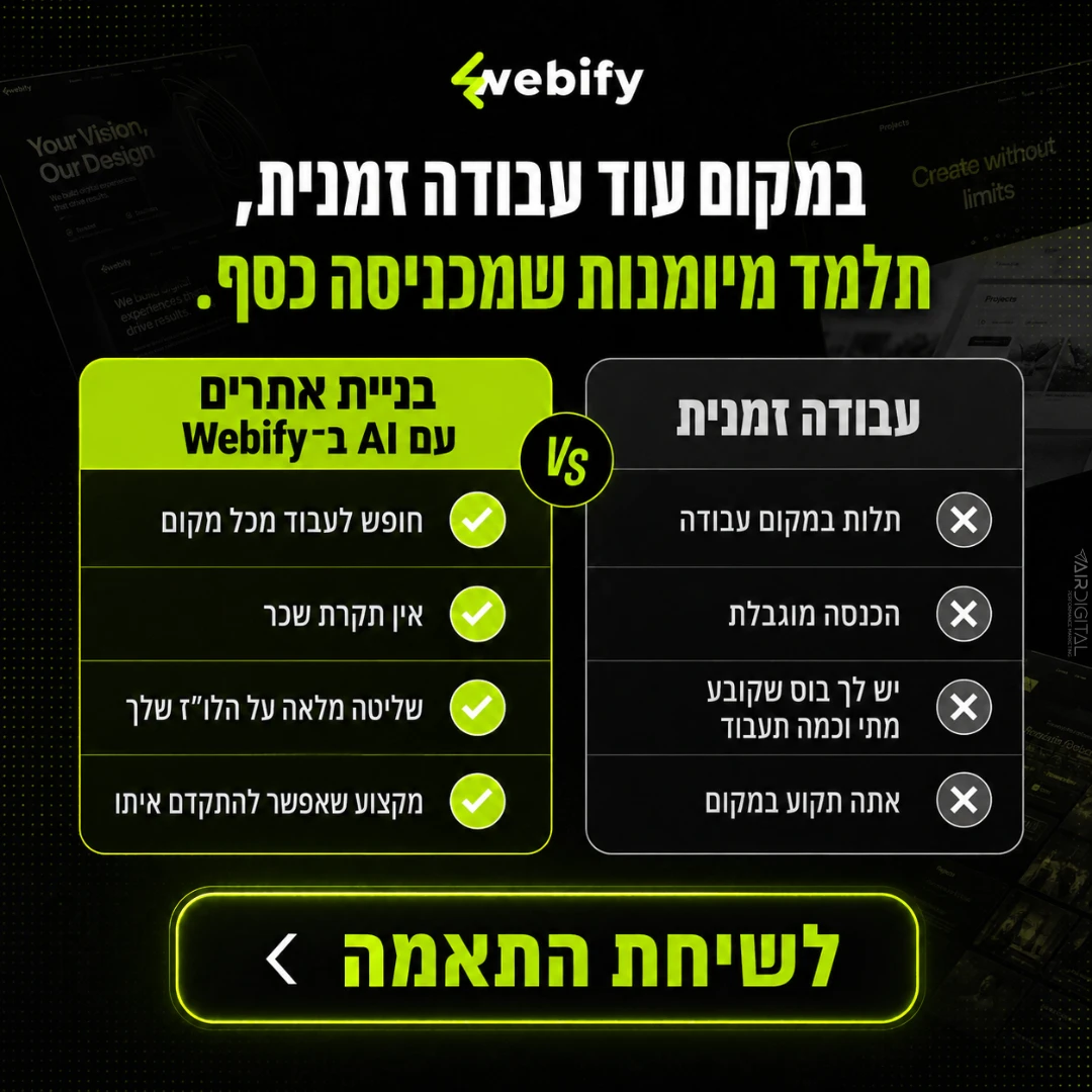 קריאייטיב לקורס בניית אתרים עם AI